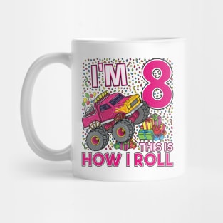 8th Birthday Monster Truck Party Gift 8 Year Old Girl Mug